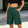 thumbnail image 4 of Inleife Womens Solid Stretch Twill Shorts Thin Waist Pull On Regular Hiking Shorts Bermuda Summer Casual With Pockets, 4 of 6