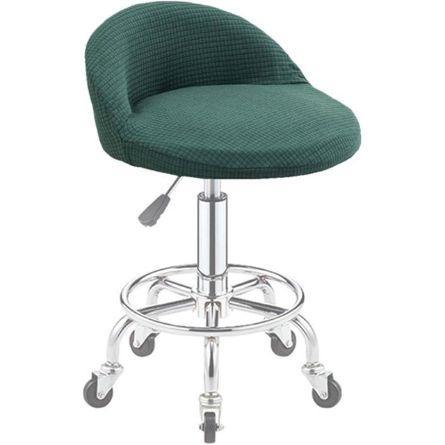 Curved Back Bar Stool Covers 2/4 PCS Stretch Low Back Chair Protectors Modern Solid Color Pub Counter Round Bar Stool Slipcovers for Kitchen Dining Room Cafe(Green,4PCS)