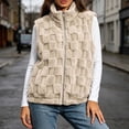thumbnail image 5 of QATAINLAV Women's Fleece Sherpa Vest Winter Fuzzy Fluffy Checkered Plaid Sleeveless Zip Up Jacket with Pockets, 5 of 8