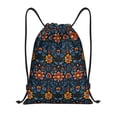 thumbnail image 1 of Xecao Mexican Flower Pattern Sports Drawstring Backpack - String Swim Gym Bag with Wet Proof Pocket for Women&Men-Small, 1 of 6