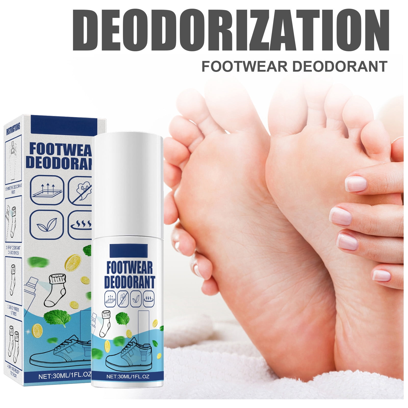 Alvantor Fast-Acting & Long-Lasting Shoe Deodorizer Spray Odor Eliminator Fresh Scent 1.06 fl. oz