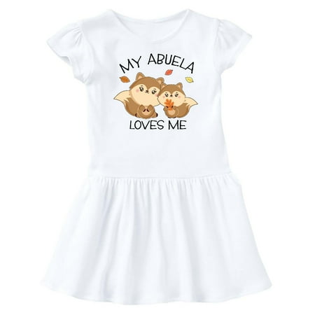 

Inktastic My Abuela Loves Me with Cute Squirrels in Autumn Gift Baby Girl Dress