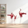 thumbnail image 2 of Miumaeov 3Pcs Hand-welded Flamingo Statue Bird Sculpture Figurine Yard Art Ornaments, 2 of 10