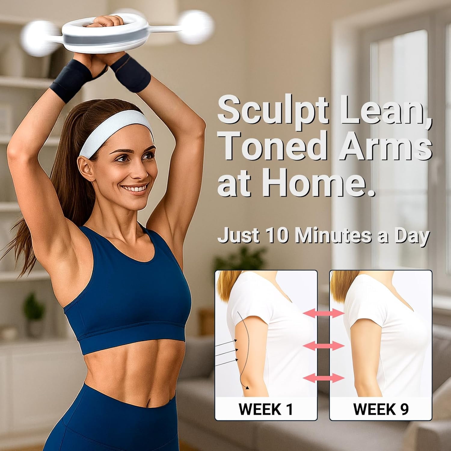 Arm & Shoulder Workout Equipment, 360° Hand Crank Forearm Trainer, Upper Body Strength & Mobility Trainer for Home Gym