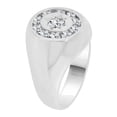 thumbnail image 2 of 14k Gold White Rhodium, Fancy Ring Men Guy Gent Created CZ Size 9.5, 2 of 3