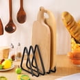 thumbnail image 3 of Estante para tablas de cortar, organizador vertical de metal negro para encimera de cocina, soporte de hierro para tapa de olla, ahorrador de espacio, 3 of 7