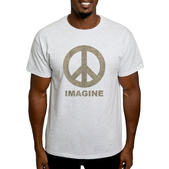 CafePress - Vintageimaginepeace1bk T Shirt - Men's Classic Graphic T-Shirt