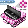 thumbnail image 6 of Zipper Binder with Shoulder Strap 2 inch 3 Ring Waterproof File Folder Organizer Bag 500 Sheet Pink and White Checkered, 6 of 8