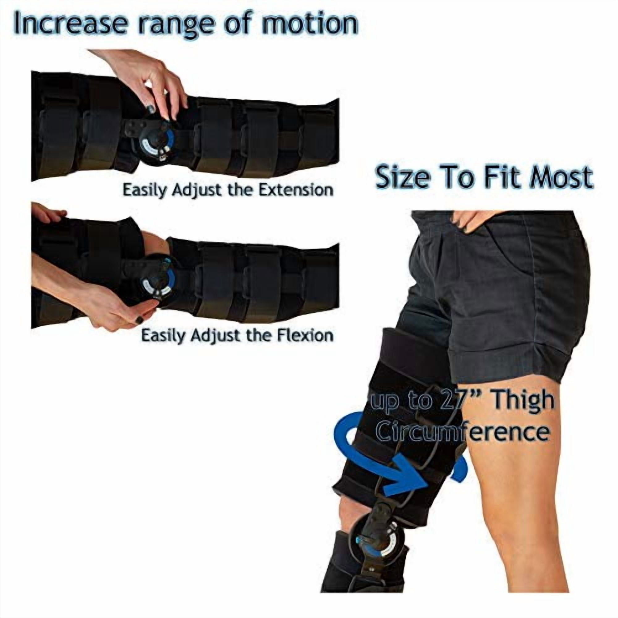 Ossur Post-Op Knee Brace, Range of Motion Control Hinged Immobilization, Adjustable Recovery Support for Orthopedic Rehab, Meniscus Tear,ACL, MCL, PCL Injury- Woman/Men Left, Right Leg