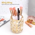 thumbnail image 5 of Almacenamiento de brochas de cristal, soporte para brochas de maquillaje, estuche para bolígrafos, organizador de cosméticos, decoración de escritorio (dorado) JFHHH pequeña, 5 of 5
