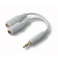 thumbnail image 1 of 3.5mm Headset Splitter Earbuds Audio Jack Y Adapter Dual Port White WRR for Samsung Galaxy S5 Mini Sport (SM-G860P) S6 Active S906L, S7 Active, Sol Tab 2 10.1 7 3 10.1 GT-P5210 7.0 8.0 4 10.1 SM-T530, 1 of 5