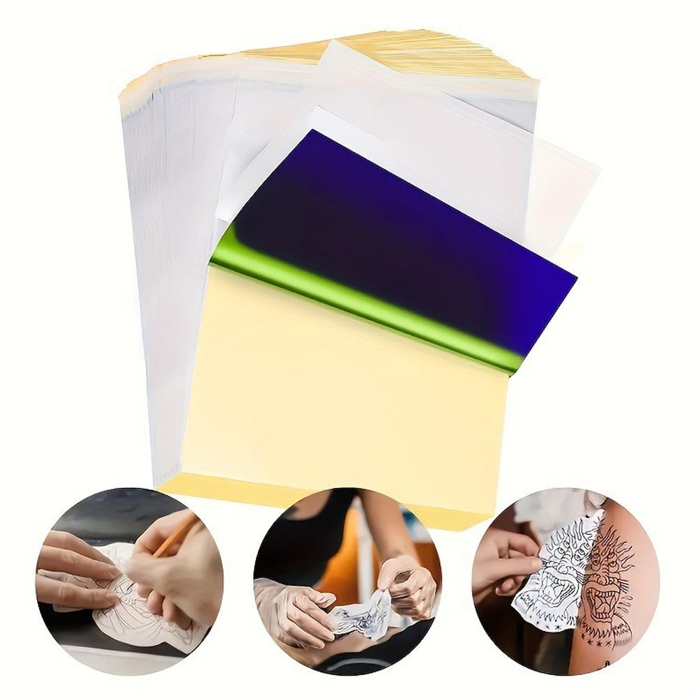Tattoo Transfer Paper - 40 Sheets Thermal Stencil Paper for Tattoo Machine, 4 Layers High Definition Transfer Papers, DIY Tattoow Tracing Papers for Tattooing Transfering Kit Supplies