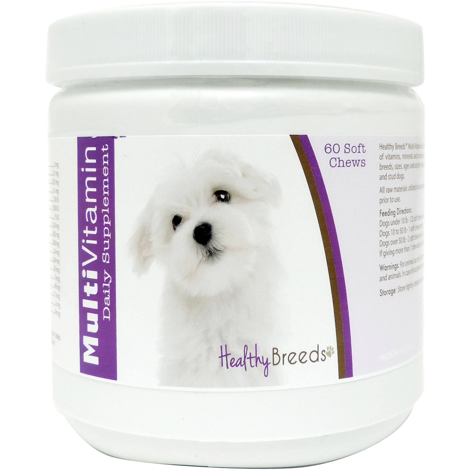 Healthy Breeds Dog MultiVitamin Soft Chew for Maltese, Daily Vitamin