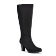 thumbnail image 4 of Pennysue Women Knee High Boots Black Sedue Wide Calf Chunky Heel Booties For Women 9M, 4 of 8