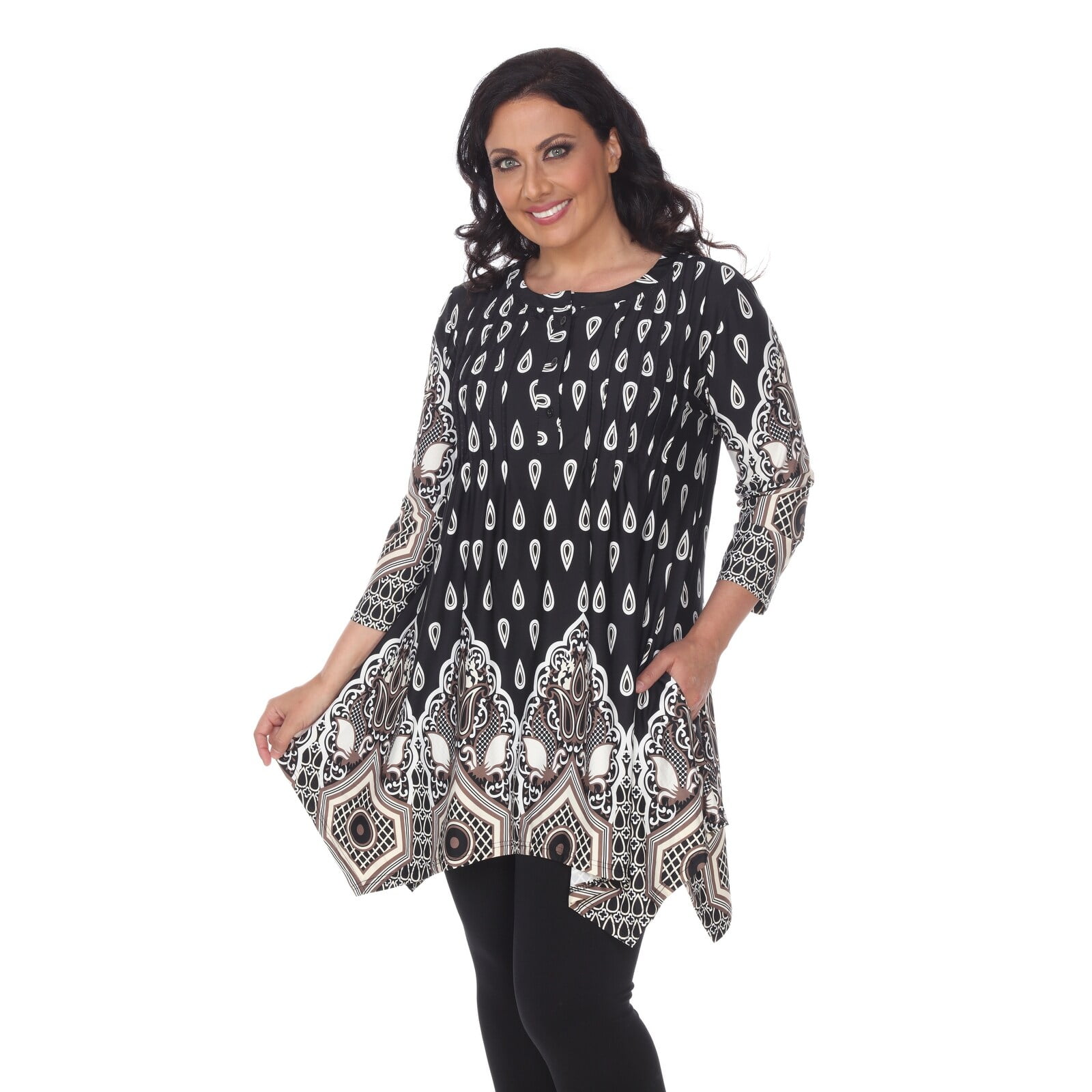 white mark plus size tunics