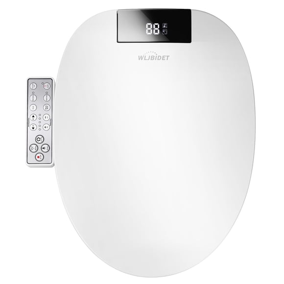 Asiento de bidé para inodoro WLJBIDET alargado con calefacción y secado
