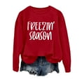 thumbnail image 3 of Women's Trendy Pullover Hoodie Letter Print Round Neck Top For Fall & Winter Winged Tops Women Juniors Pants Suit Ladies Track Jacket Boating Sweatshirt Women Color Jacket Decorative Sweatshirt Floral, 3 of 3