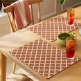 thumbnail image 4 of Orange Moroccon Placemats Set of 8 Farmhouse Country Minimalist Geometric Place Mats Indoor Wipeable Table Mats Washable Cloth Dining Table Placemats for Kitchen Holiday Party Home Decor 13x19 Inch, 4 of 9