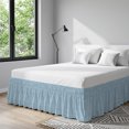 thumbnail image 6 of Light Blue Bed Skirt King Size 16 Inch Drop, Abstract Modern Farmhouse Solid Color Adjustable Elastic Dust Ruffles Bedskirt for King Bed Wrap Around Pleated Mattress Frame Cover, 6 of 9