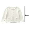 thumbnail image 2 of Suéter de punto de algodón para niña, suéter de bebé, cárdigan con lazo, blanco, 80 cm, nuevo de invierno, 2 of 5