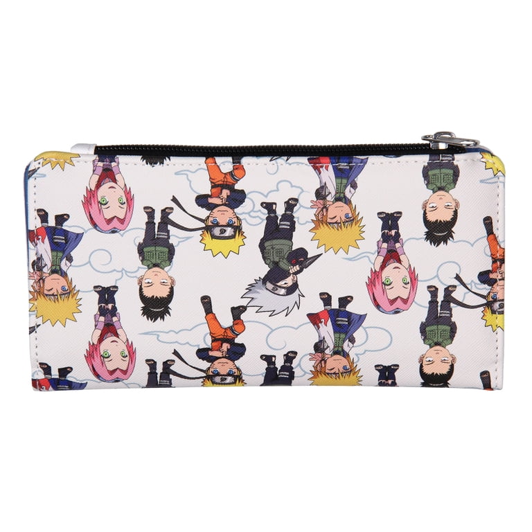 Naruto Shippuden Chibi Figures Snap Closure Faux Leather Wallet