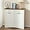 Vintage White, variant on Tilt Out Trash Can Cabinet 13 Gallon, Wooden Freestanding Kitchen Cabinets Recycling Bin with Hideaway Drawers, Pet Proof Hidden Trash Can Cabinet for Kitchen Living Room