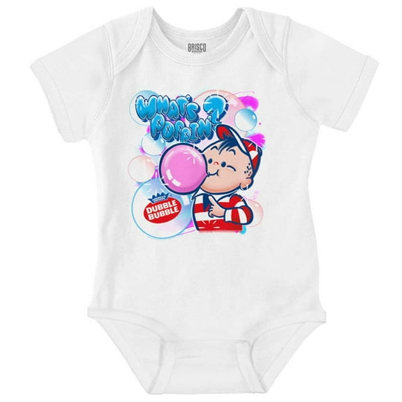 Airbrushed Dubble Bubble Whats Poppin Romper Boys or Girls Infant Baby Brisco Brands 12M