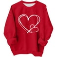 thumbnail image 1 of Sudadera sin capucha para niñas, cuello redondo, sudadera extragrande, estampado de San Valentín, manga larga, para niñas de 1 a 15 años, 1 of 8