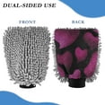 thumbnail image 2 of Microfiber Car Wash Gloves With Chenille & Polyester Terry Scratch-Free Cleaning Elastic Cuffs Dragon Fruit Color, 2 of 8