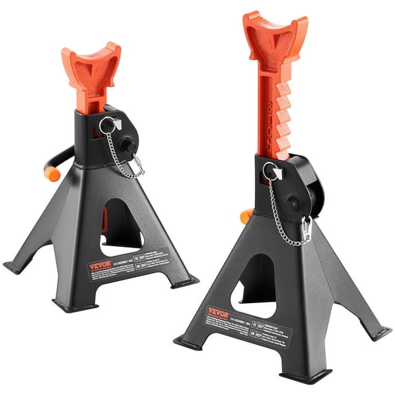 VEVOR Jack Stands, 3 Ton (6,000 lbs) Capacity Car Jack Stands Double Locking, 10.8-16.3 inch Adjustable Height,1 Pair