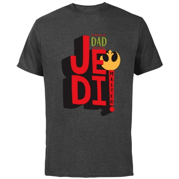 Star Wars Dad Jedi Master Father's Day - Short Sleeve Cotton T-Shirt for Adults - Customized-Charcoal