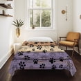 thumbnail image 4 of Purple Brown Tapestry for Bedroom Wall Hanging Tapestry, Rustic Farmhouse Dog Paw Vintage Ceiling Backdrop Tapestries Poster Blanket Wall Decor for Teens Room Living Room Dorm 59" x 79", 4 of 8