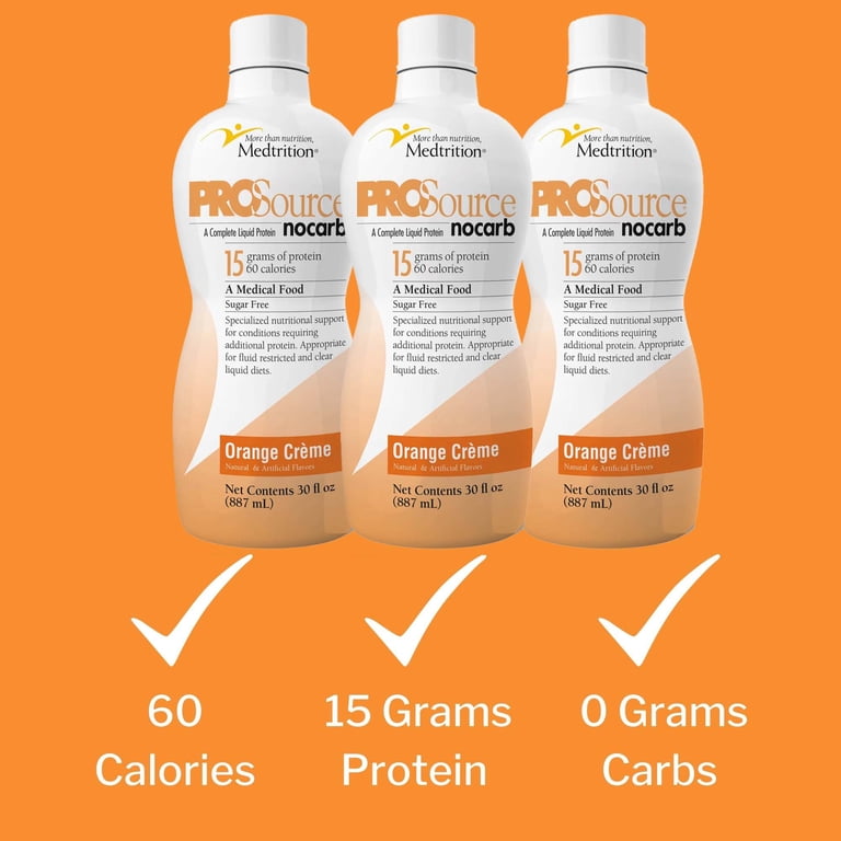 ProSource NoCarb High Protein Drink, Sugar-Free Orange Creme