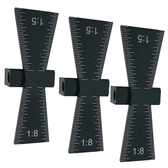 Paquete de 3 guías de de con pendientes 1: 5 1: 8, herramienta de guía de medición CUTICAT Marcador de cola de milano