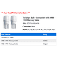 thumbnail image 2 of Tail Light Bulb - Compatible with 1988 - 1991 Mercury Sable 1989 1990, 2 of 2