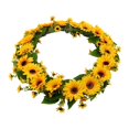 thumbnail image 1 of Guirnalda decorativa de girasoles simulados de bricolaje con flores amarillas para exteriores e interiores. Longitud 129cm, 1 of 9