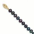 thumbnail image 2 of 14K Or Jaune 6-7mm FW Noir Cultivé Près de Collier de Perles Rondes 16 Pouces, 2 of 3
