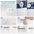 thumbnail image 5 of No Hook Shower Curtain, Modern Simple Lines Shower Curtains for Bathroom with See Through Top Window, Rustic Leaf Vertical Stripes Navy Blue Waterproof & Washable Bath Curtain Standard 72"x72", 5 of 9