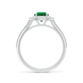 thumbnail image 2 of ANGARA Lab Grown Vintage Inspired Round Emerald Double Halo Engagement Ring for Women in 14K White Gold (Size-6mm) | May Birthstone, Anniversary, Jewelry Gift for Women | Lab-Grown Emerald Ring, 2 of 9