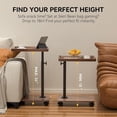 thumbnail image 4 of C Table End Table Adjustable Height, 360°Swivel TV Tray Table for Small Spaces, Couch Tables That slide under, C Shaped Side Tables living room and bedroom for Sofa, Bed,Chair, Snack (Walnut Brown), 4 of 7