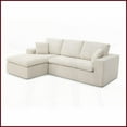 thumbnail image 2 of 102" Modern L-Shape Corduroy Sectional Sofa - Cloud Comfort Living Room Couch, No Assembly Required, Beige, 2 of 7