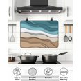 thumbnail image 5 of Turquoise Brown Ombre Stove Top Covers for Electric Stove, 28'x20'' Turquoise Gradient Abstract Wave Geometric Glass Ceramic Stove Cover Foldable Rubber Mat Cooktop Protector for Kitchen, 5 of 8