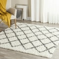 thumbnail image 5 of SAFAVIEH Dallas Jerrie Geometric Shag Area Rug, Ivory/Grey, 6' x 6' Square, 5 of 7
