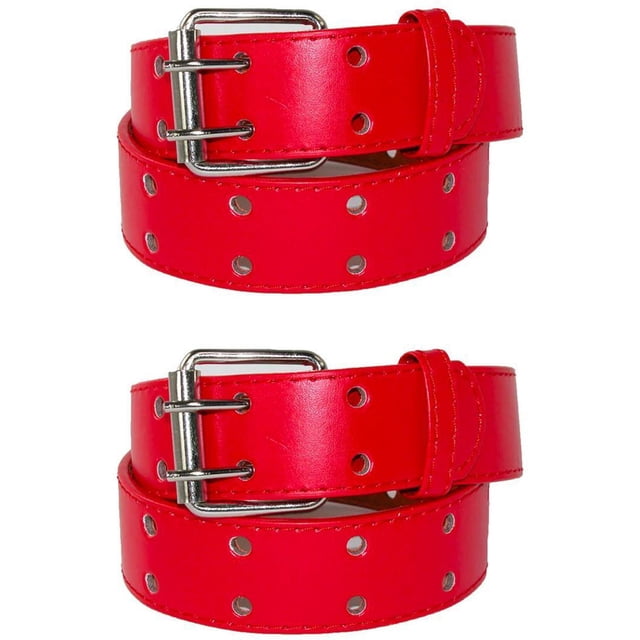 CTM® Kids' Leather Two Hole Jean Belt (Pack of 2)