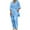Blue, variant on AOOCHASLIY Sweat Suits for Women Jogging Suits Solid Turndown Collar Long Sleeve Pullover Shirt Tops + Pants Trousers Set