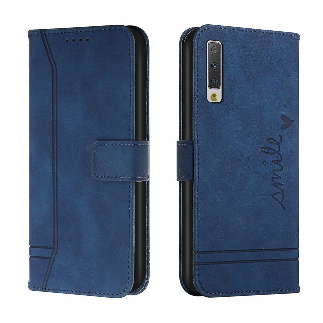 Funda con tapa estilo vintage para Samsung A7 2018, con ranura para varias tarjetas, protección total, estilo retro, material PU+TPU