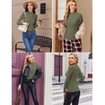 thumbnail image 5 of Ekouaer Women's Mock Turtleneck Long Sleeve Shirts Fall Ribbed Tops Fleece Basic Layering Soft Thermal Undershirts Tee, 5 of 6
