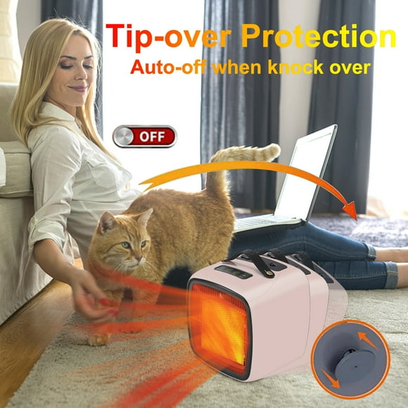 EARKITY Space Heater, Portable Electric Heater, Upgraded Small Desk Heater, Compact Small Warmer, Portable Heater Fan, Safe and Quiet for Office Room Desk Indoor Use
