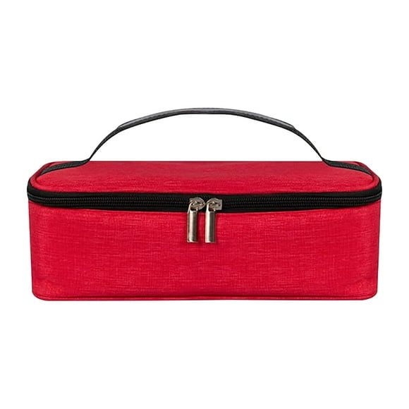 Clearance School Supplies! JWDX Lunch Bag Insulated Lunch Box Portable Red, Small Insulated Lunch Box Portable Soft Bag Double Zipper Cooler Thermal Meal Tote Kit with Handle for Work and School