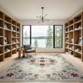 thumbnail image 2 of ODIKA Motif Fluffy Boho Snowflake Border Alfombra Para Sala Shaggy Fuzzy Flowing for Great Room, Indoor Open Concept, Large Living Low Profile Flatwoven, 2 of 7